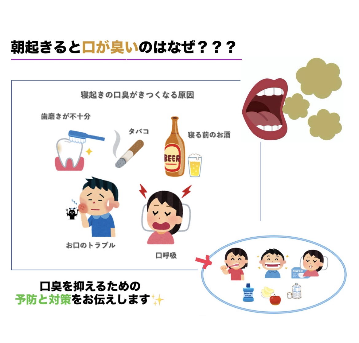 朝、口臭がひどいのはなぜ？